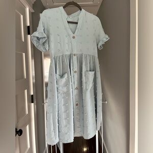 Light blue Swiss dot Dress